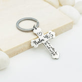 Personalized Cross Key Chain • Custom Cross Key Chain Gift